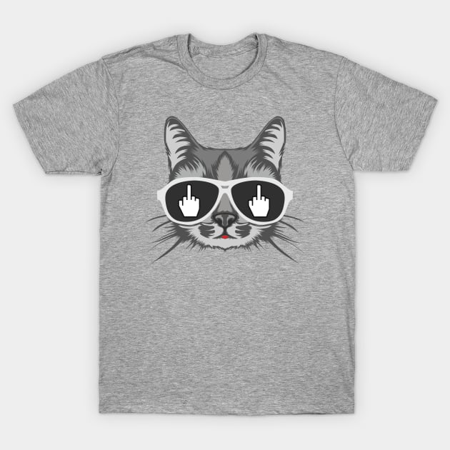 Middle Finger Cat T-Shirt by sqwear